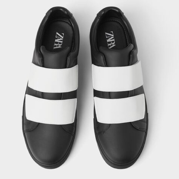 ZARA BLACK STRAP SNEAKERS - Picture 1 of 3